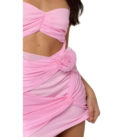 Blue Blush Rosette Me Pink Strapless Mini Dress Size Small NWT - Picture 5 of 5